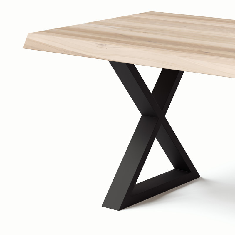 Brooks X Base Dining Table, 29.75"H x 79"L x 40"W, Black, White Wash