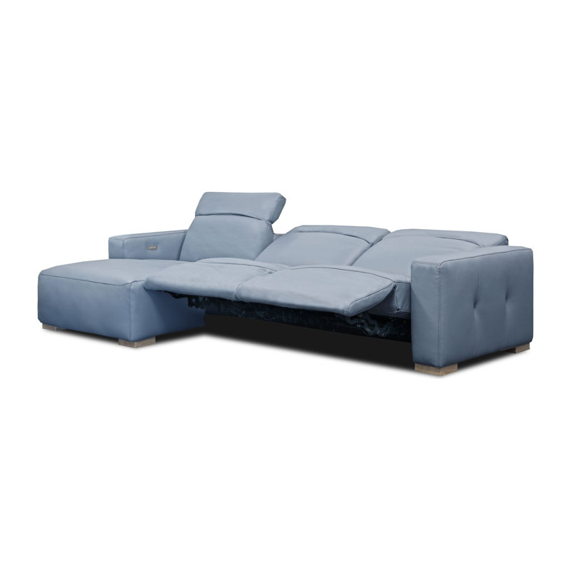 Capri Chaise Sectional, Sky (Dreamer), Stainless Steel, Left Hand Facing