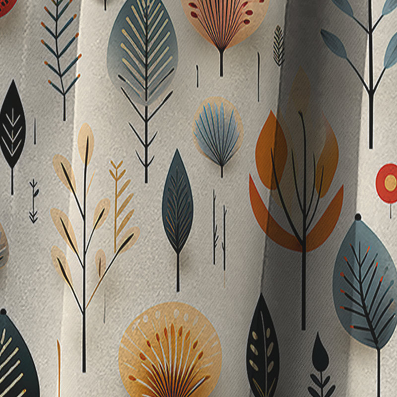 Vintage Scandinavian Charm I - Midcentury Curtain - Blackout Geometric Curtain - 1 Panels, 52" W x 90" L