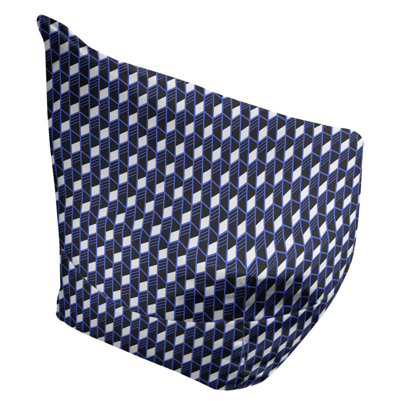 Petite chaise à sacs à billes & Leffel, Rembourrage poly, Bleu, H 86 po x l 27 po x P 43 po