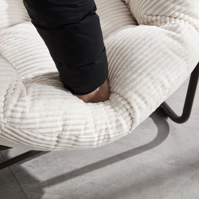 Chaise berçante d'extérieur en acier Alvan, Blanc
