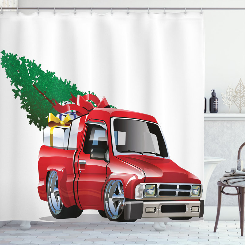 Rideau de douche simple pickup truck, H 75 po x l 69 po