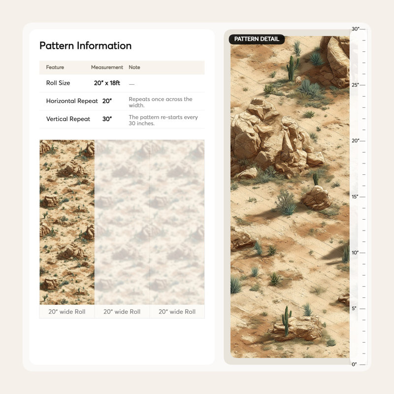 Desert Wallpaper Geometric Cacti Wall Mural