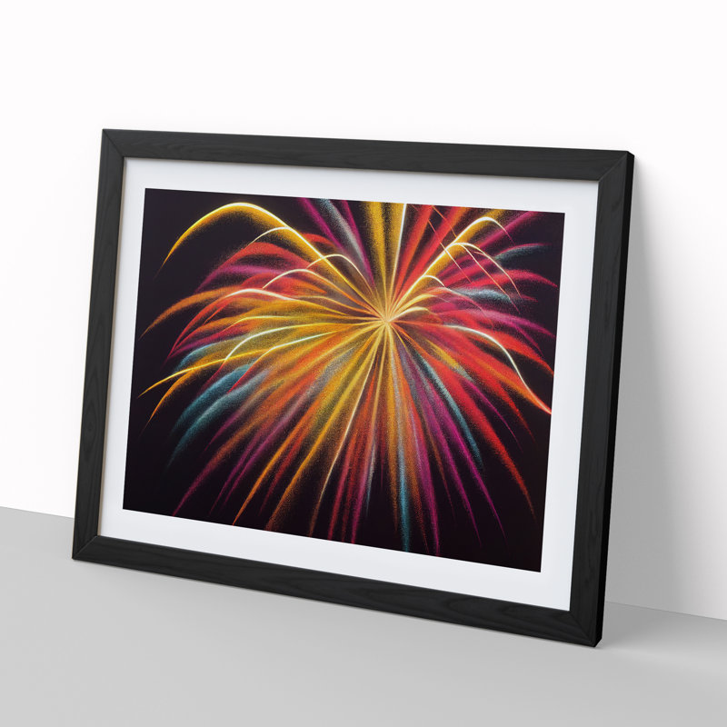 Cosmopolitan Fireworks - Framed Print, Black Framed, 46cm H x 64cm W x 2cm D