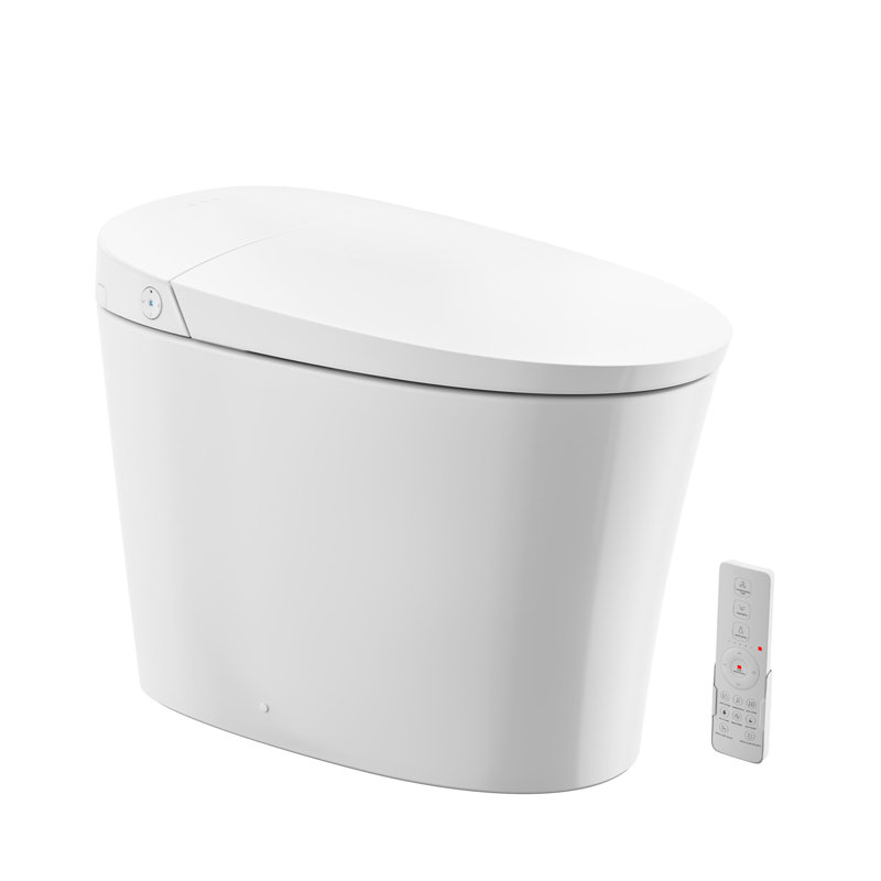 Viro V20 Smart Toilet 12” Rough-In ADA Height In Glossy White With Foam Shield, Integrated Tank, Auto Open/Close, Foot Sensor