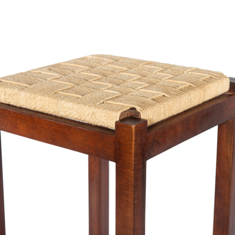 Mango Wood Barstool With Rope Weaved Seat