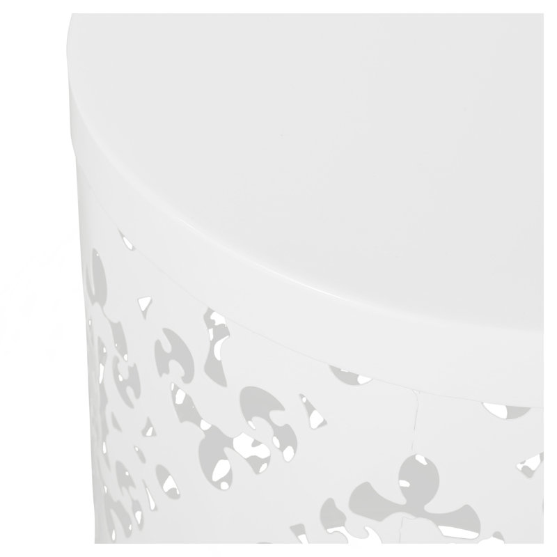 Outdoor Metal End Table -Large, White