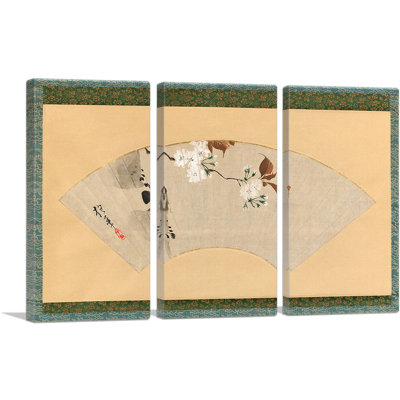 «Cherry Blossoms» par Sakai Hoabo - ensemble de 3 reproductions d'art sur toiles tendues