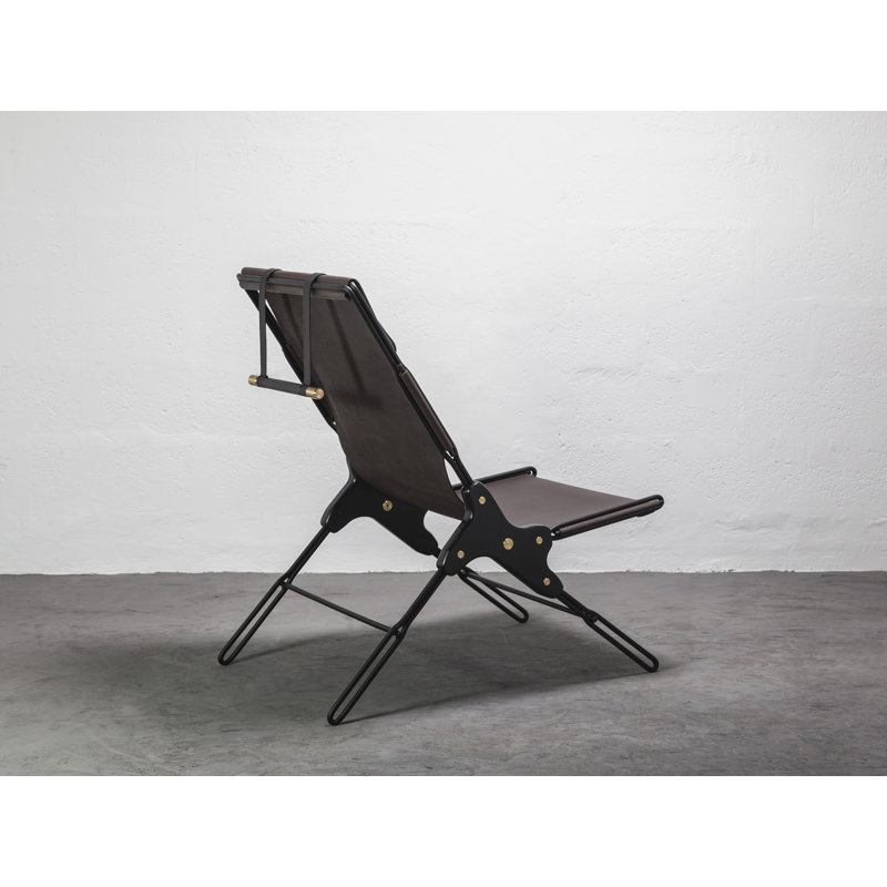 Perfidia Leather Lounge Chair, Brown Genuine Leather