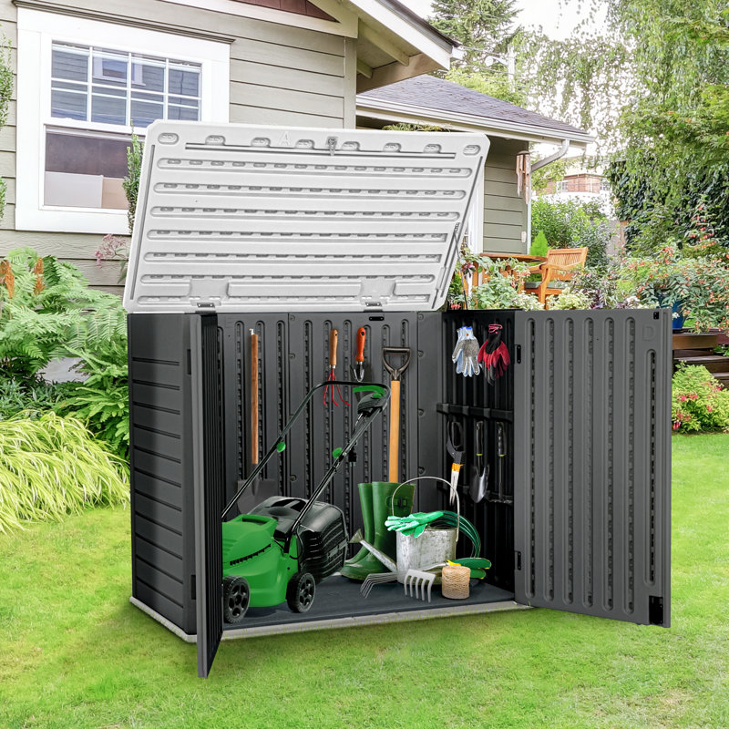 4.3 ft. W x 2.4 ft. D Resin Horizontal Storage Shed, Black