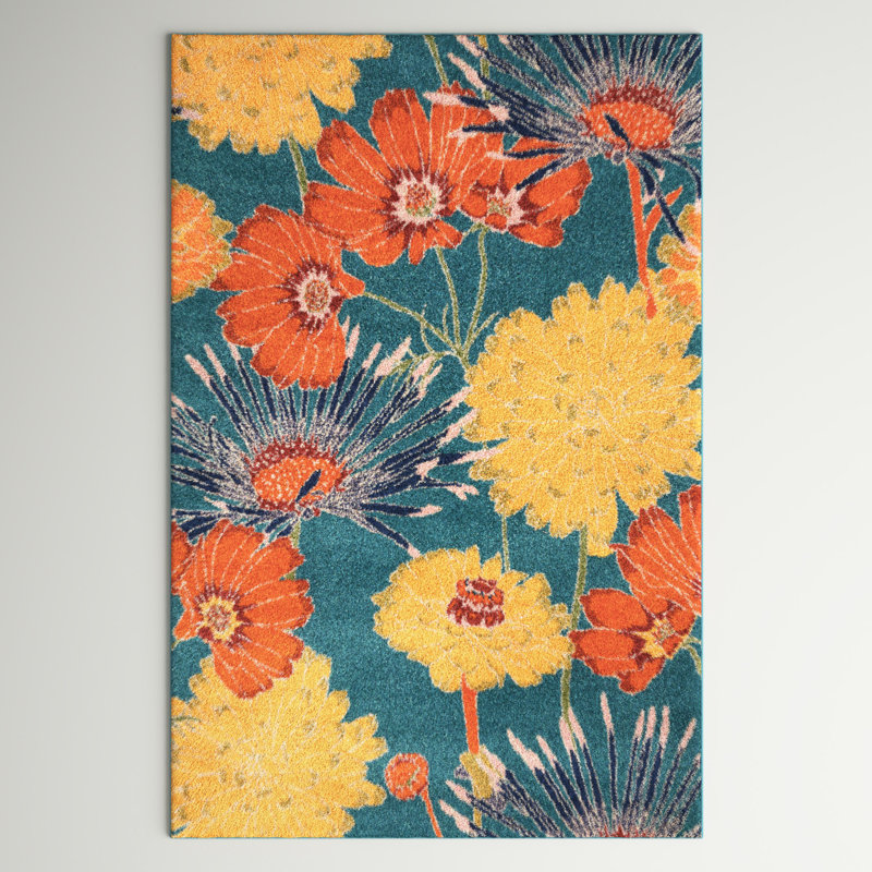 Amick Floral Indoor Rug, Rectangle 2' x 3'