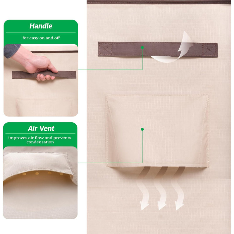 Premium Waterproof Beige and Brown Outdoor Patio Table Cover