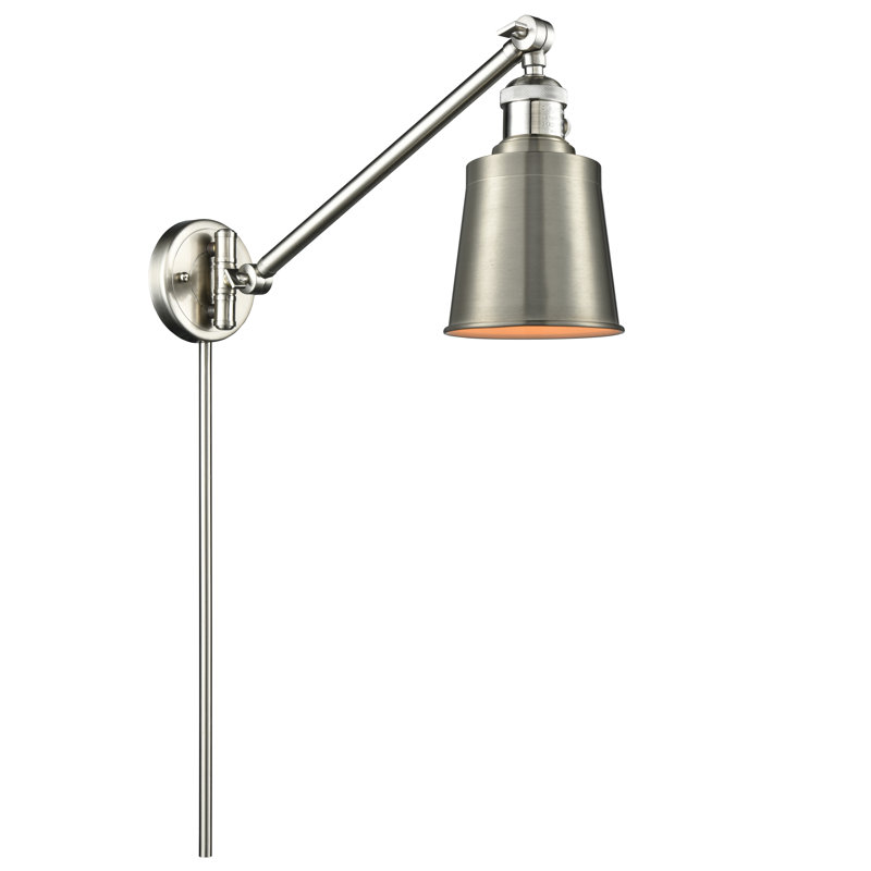 Lavender Hill Plug-in Swing Arm Sconce, LED, Brushed Satin Nickel