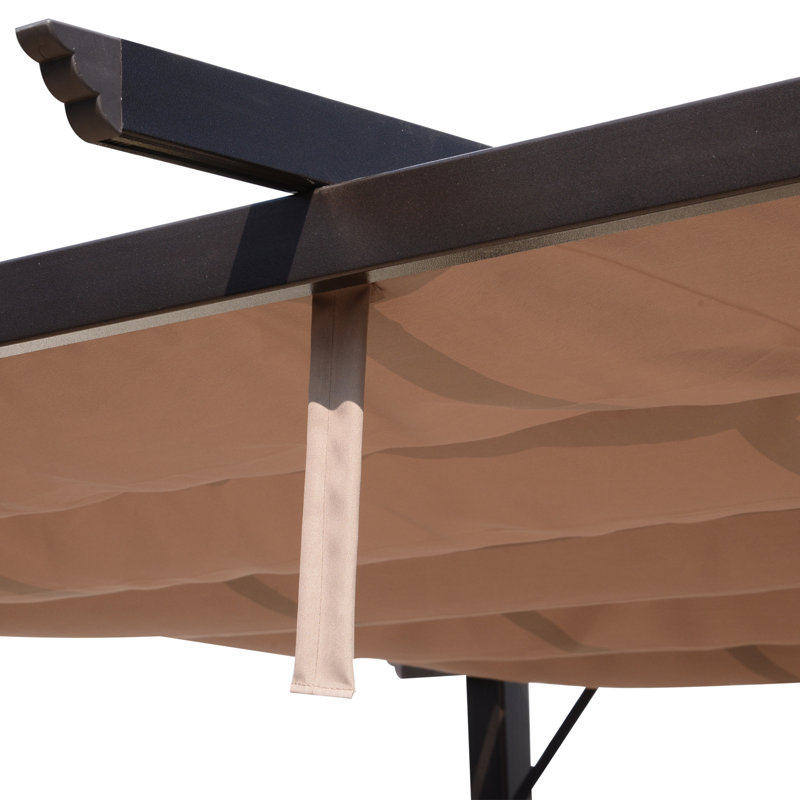 Charcoal Grey Aluminum Pergola with Retractable Canopy