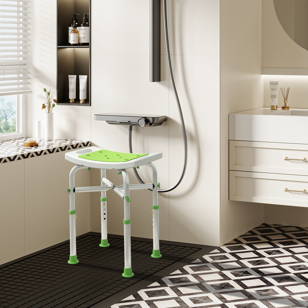Adjustable Bath & Shower Stool – Aluminum Frame Seat For Elderly & Disabled