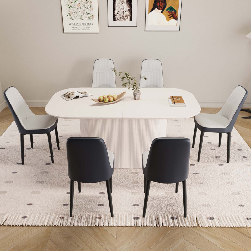 Comfortable Multifunctional Pu Chair Set With Sturdy Mdf Table For Home And Kitchen Modern Space
