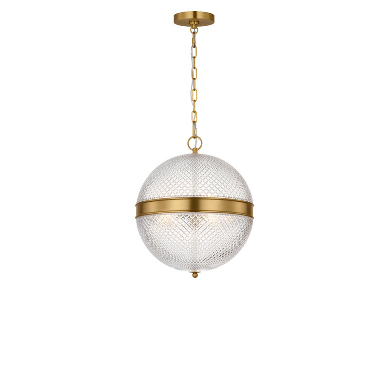 Curryville Round Pendant Light, Burnished Brass