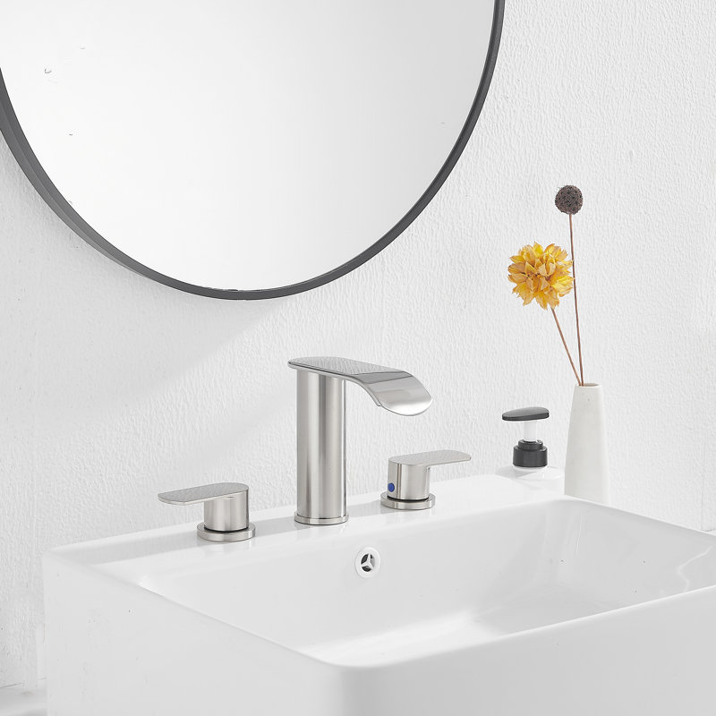 Widespread Bathroom Faucet, Brushed Nickel