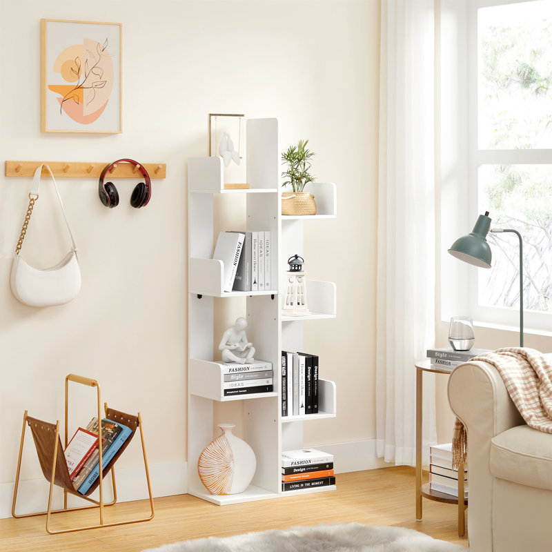 Nemec Geometric Bookcase, White