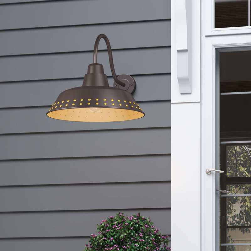 1-Light Retro Gooseneck 18.11inch Oversize Large Lamp with Black/Bronze Options Wall Sconces, Brown