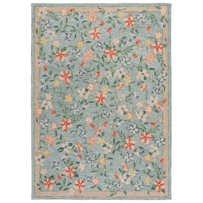 Martha Stewart 3854 Hand Tufted 85% Wool; 15% Cotton Floral Rug, Rectangle 9' x 12'