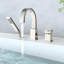 Robinet de baignoire en cascade et en nickel brossé, robinet de baignoire romaine à fixation sur le comptoir, douche à main et tuyau de 59 po, robinet en nickel à cartouche en céramique avec, acier inoxydable précis-128812700