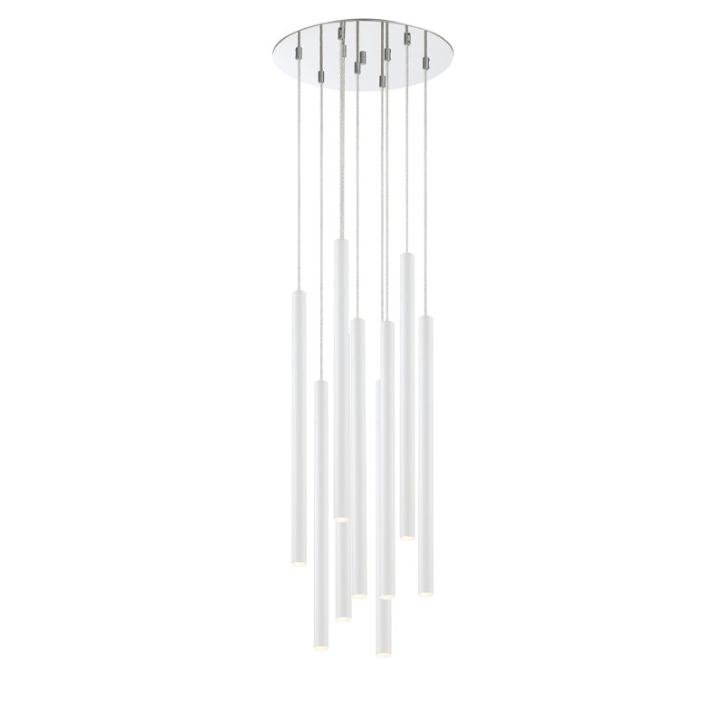 Bowning 9 - Light LED Cluster Pendant, Matte White