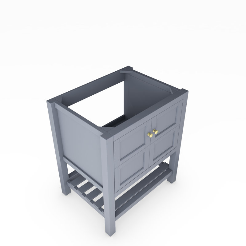 Base de meuble-lavabo 30 po Anneus seulement, Gris/doré