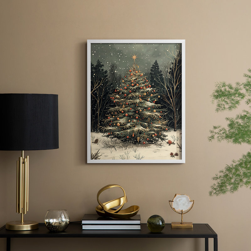 «Christmas Holiday Art», reproduction encadrée DCXIX, H 11 po x l 9 po, Blanc