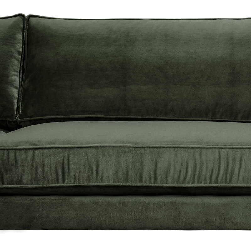 Crew 83" Square Arm Sofa, Dark Green Velvet