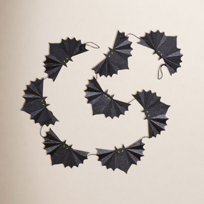 Bat Paper Garland Black Halloween