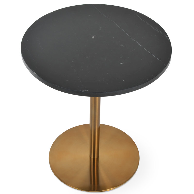 Ares End Table Marble Top, Black