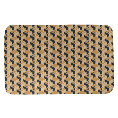 Patricia Geoffrey Two Colour Dark Skyscrapers Pattern Bath Mat