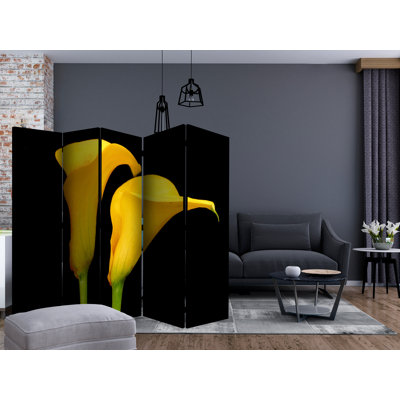 Monck 225cm W x 172cm H 5 - Panel Solid Wood Folding Room Divider