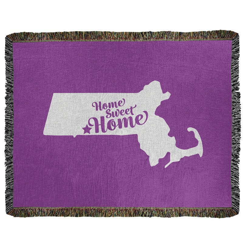 Jeté en coton tissé springfield massachusetts home, l 60 po x L 80 po, Violet