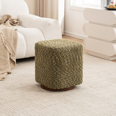 15" Wide Upholstered Swivel Pouf Ottoman