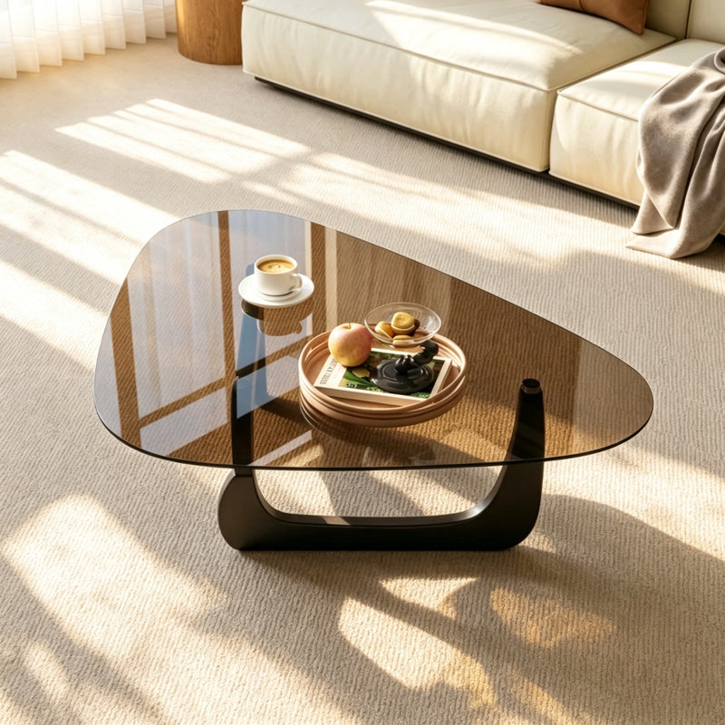 Table basse 51 po en verre massif, Noir