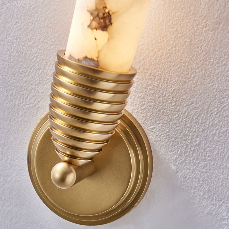 Gypsum 1 LT True Brass Wall Sconce Kalco
