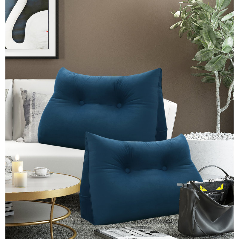 Triangular Backrest Cushion, 50cm H x 60cm W, Deep Blue