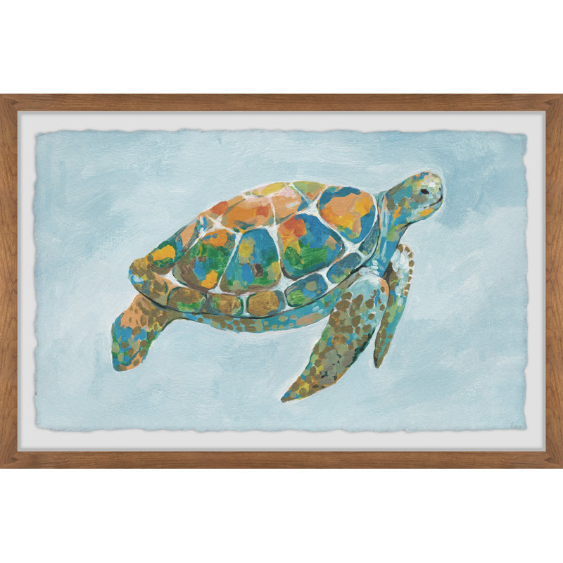 «The Mosaic Turtle», reproduction encadrée, H 16 po x l 24 po