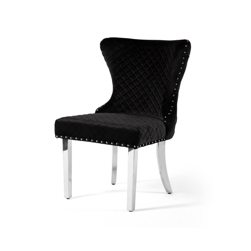 Chaise l 20,4 po Glam (2 / RCT), argent / noir, Noir, Argent argent