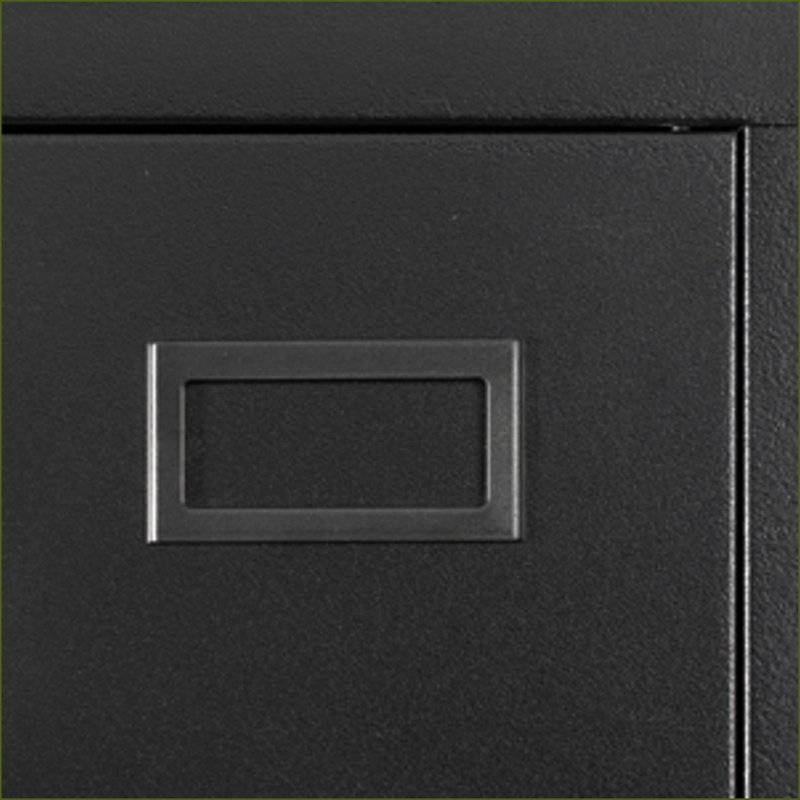 Armoires | Armoire de rangement en métal à 2 portes avec tablettes réglables Verrou | Acier | Bureau, Noir