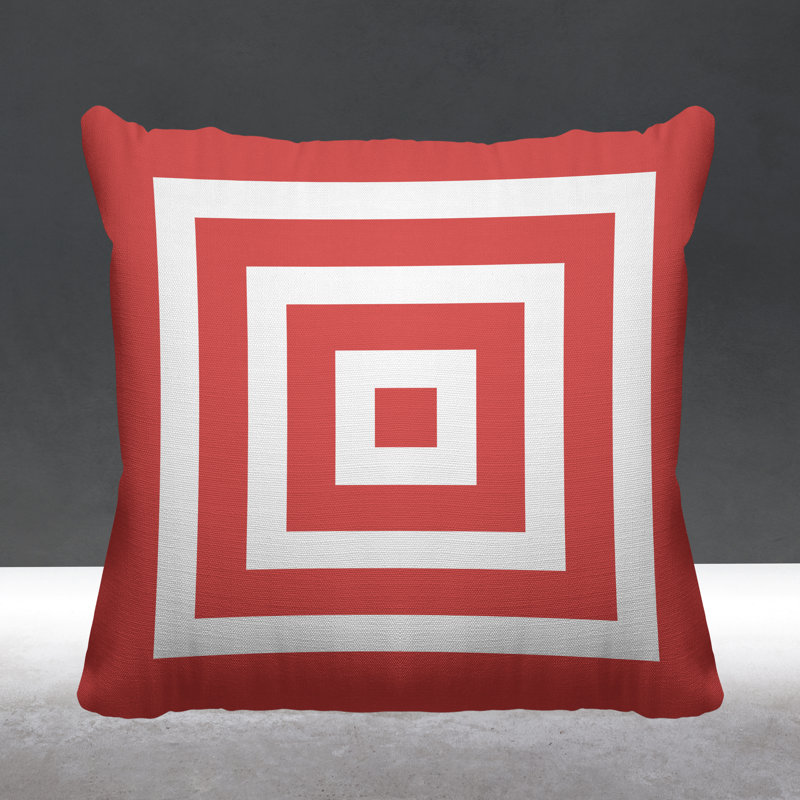 Coussin décoratif intérieur / extérieur Luella, L 17 po x H 17 po, Corail