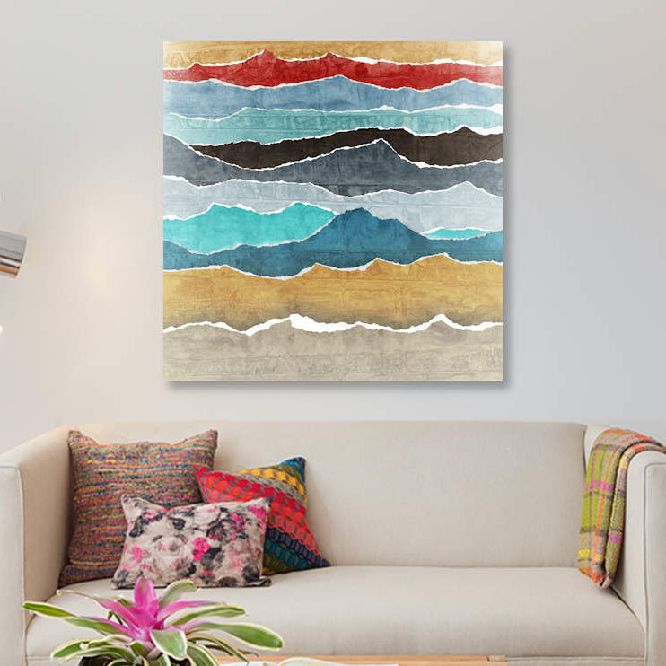 « déchiré ii », reproduction d’impression sur toile, H 18 po x l 18 po x P 1,5 po, Pas de tapis, Toile tendue