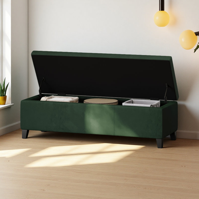 OTTOMAN DE RANGEMENT V2, Vert rétro