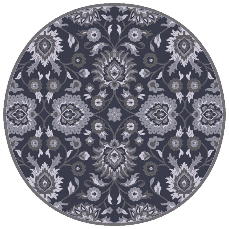 Tapis bleu marine / gris anthracite en laine touffeté à la main Arnedra, Rectangle 12 pi x 15 pi