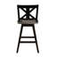 2 chaises à hauteur de comptoir, pivotant à 360 degrés noir, 2 chaises rustiques en bois d'hévéa massif, look-1756058015-1756058014