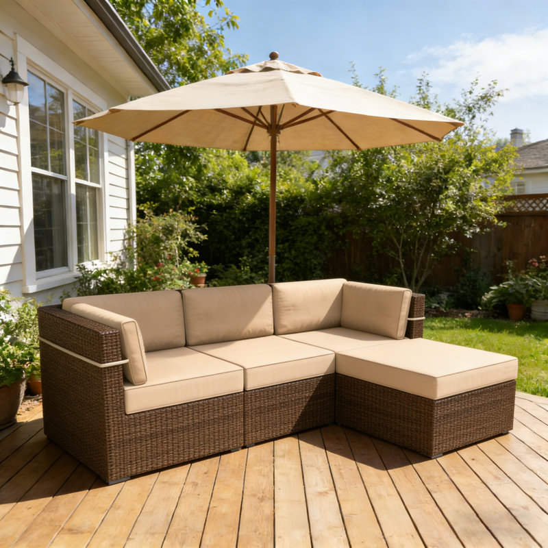 9 Pcs Outdoor Patio Cushion For Sectional,Sofa,Rattan Furniture, 4 Seat Outdoor Chair Cushions With 4 Seat Cushion And 5 Back Cushion,﻿﻿﻿﻿﻿﻿﻿﻿﻿﻿﻿﻿﻿﻿﻿﻿Beige