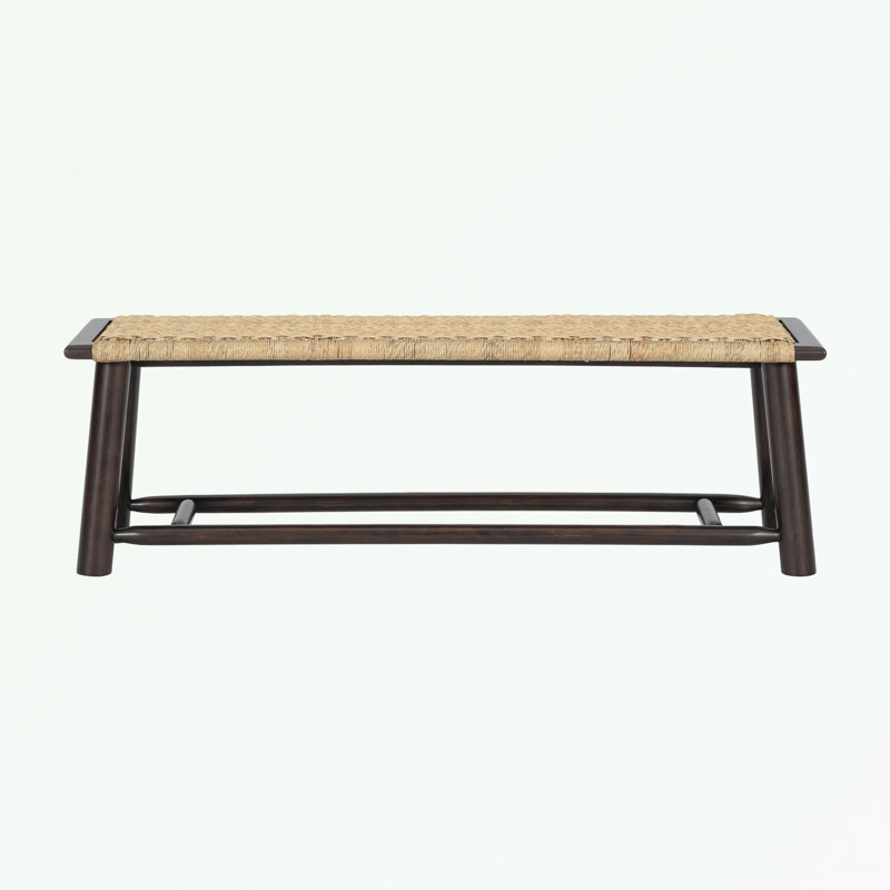 benches with Rattan seat and wooden legs, Walnut
