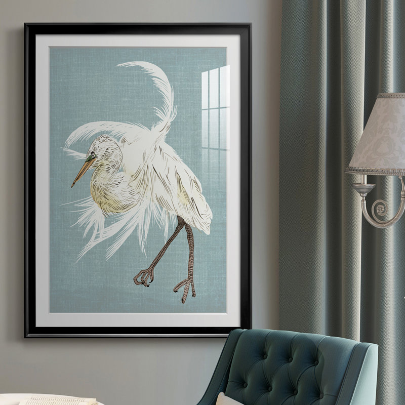 Heron Plumage IV - reproduction de cadre photo, H 24,5 po x l 18,5 po x P 1 po, Noir